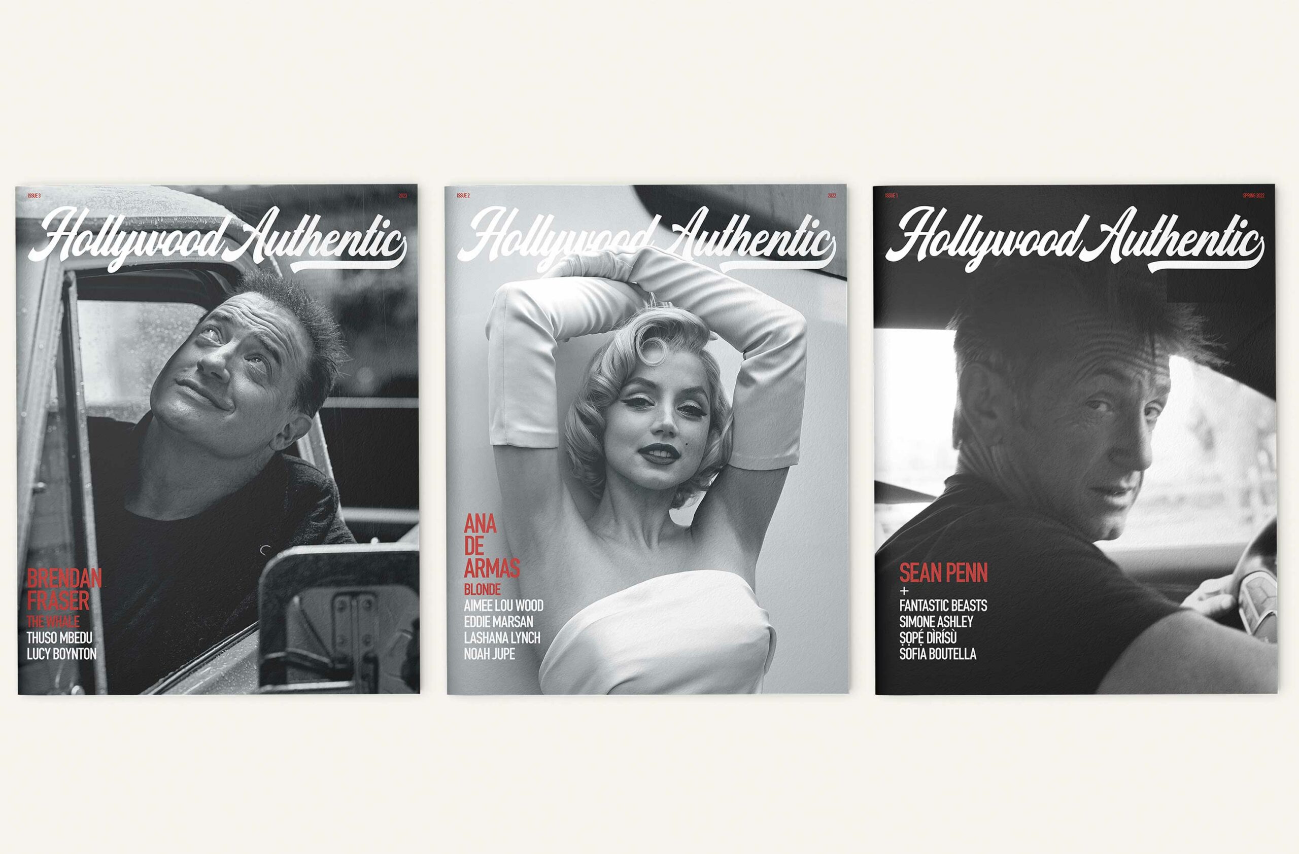 brendan fraser, anna de armas, sean penn, hollywood authentic, cover, issue 1, greg williams, greg williams photography