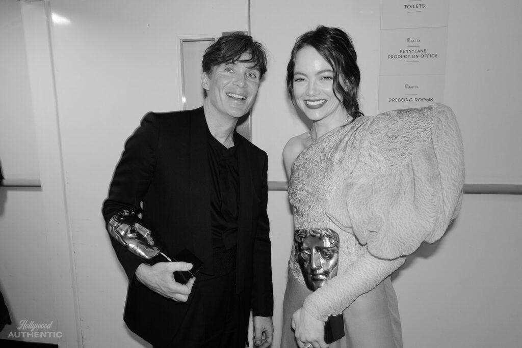 cillian murphy, emma stone, ee bafta film awards, greg williams, hollywood authentic